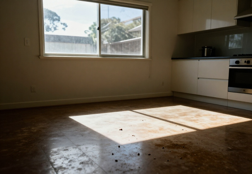 Rodent droppings and damage in an Oyster Bay garage before treatment
